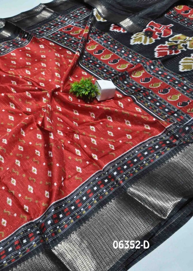 Lakshana 06352-D Red Color Beautiful Look  Dola Silk Saree CM1236535 (LR5B)