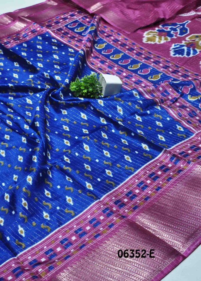 Lakshana 06352-E Dark Blue Color Beautiful Look  Dola Silk Saree CM1236535 (LR5B)