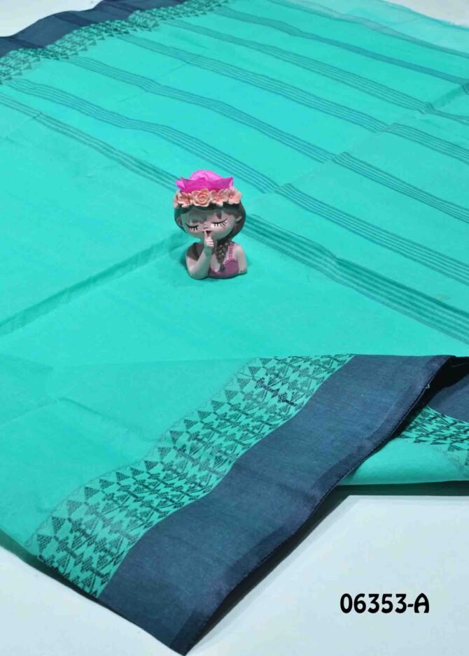 Lakshara -06353-A Tiffany Blue Color Summer Cool Cotton Saree CM1236115 [LR5C]