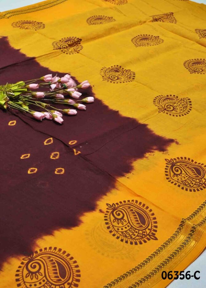 Nareshma -06356-C Russet Brown Color Madurai Chungudi Cotton Saree CM1234645 [LR5E]