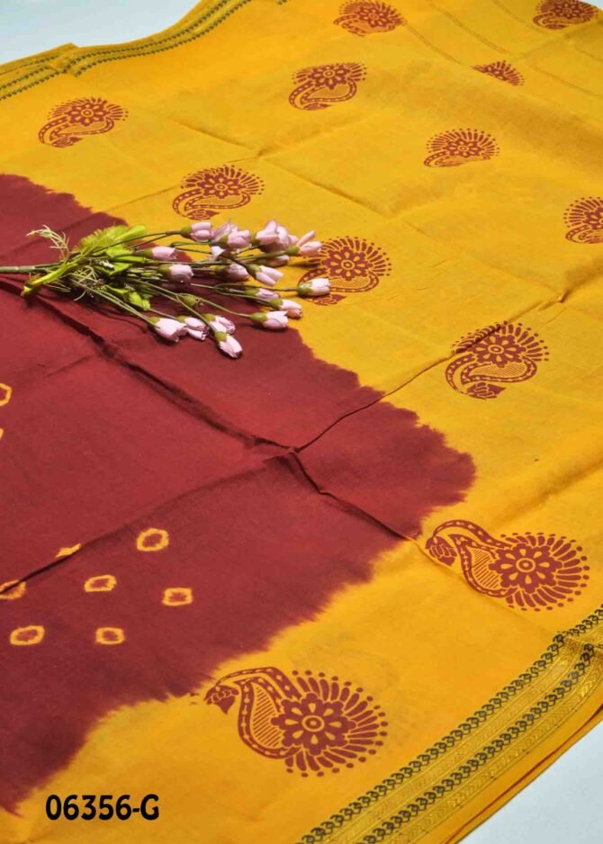 Nareshma -06356-G Moroccan Red Color Madurai Chungudi Cotton Saree CM1234645 [LR5E]
