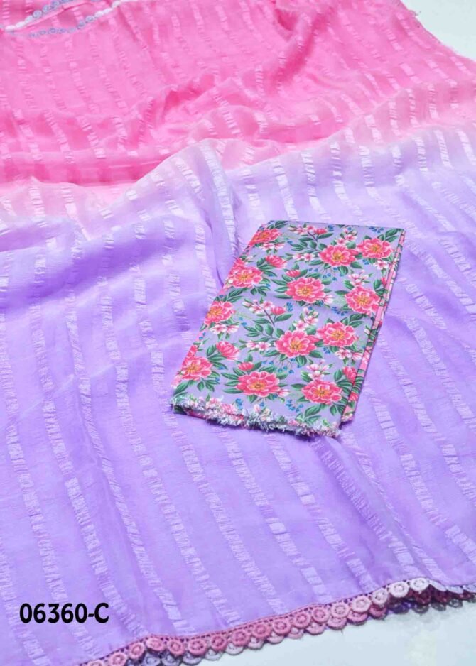 Naseera -06360-C Pink With Lavender  Color Elagant Soft Chiffon Saree CM1223186 [LR6B]