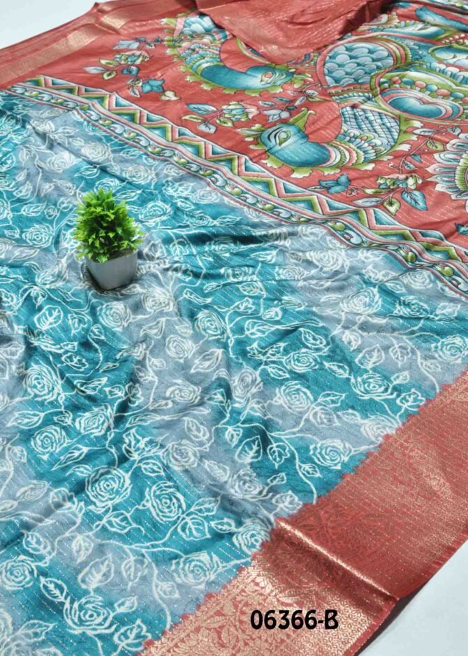 Hema-06366-B  Turquoise Blue Color Elagant Look Dola Silk Saree CM1237397 (LR6E)