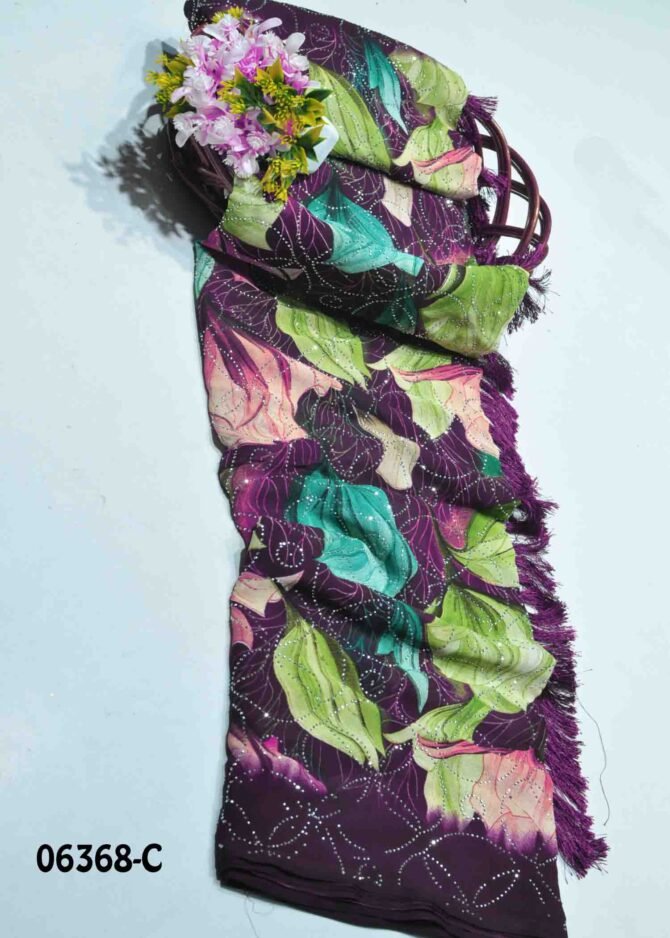 Hajira -06368-C Deep Purple Color Stone Work Soft Georgette Saree CM1208465 [LR5C]