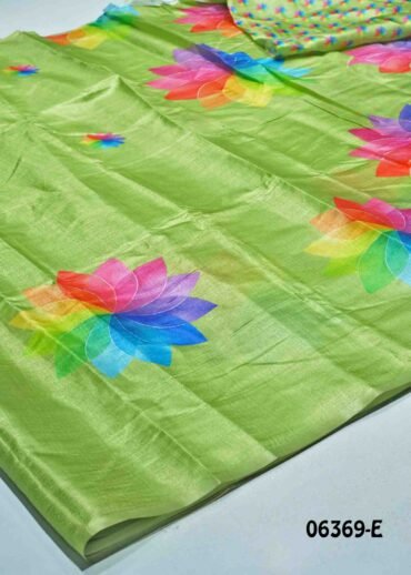 Swetha-06369-E Pear Green  Color Digital Printed Khadi Cotton Saree CM1236650 (LR6E)