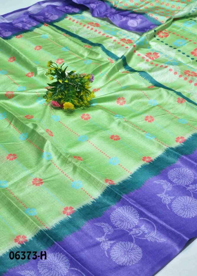 Shreya-06373-H Mint Green Color Simple Look Khadi Cotton Saree CM1236650 (LR5E)
