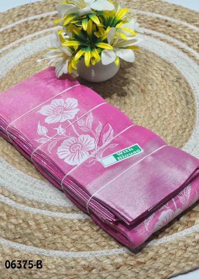 Smirthi -06375-B Pink Color Poly Silk Cotton Saree CM1237812 (LR7E)