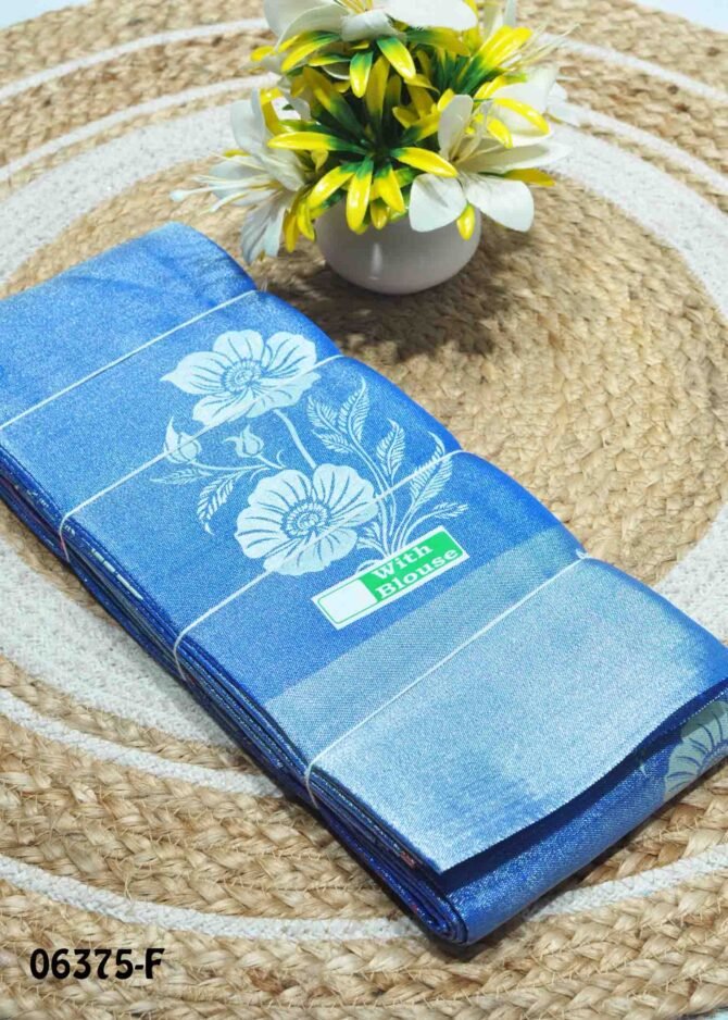 Smirthi -06375-F Pacific Blue Color Poly Silk Cotton Saree CM1237812 (LR7E)