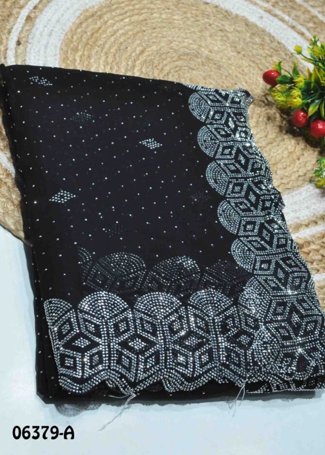 Desika -06379-A Black Color Heavy Stone Work Beautiful Georgette Saree CM1233964 [LR8B]
