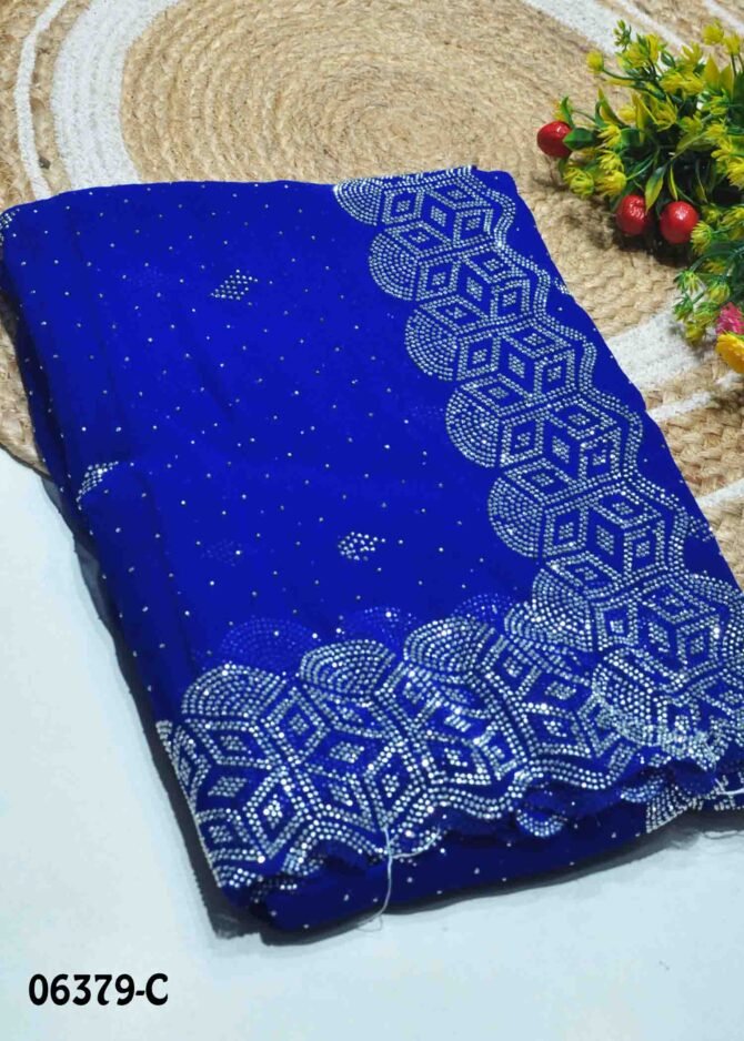 Desika -06379-C Admiral Blue Color Heavy Stone Work Beautiful Georgette Saree CM1233964 [LR8B]