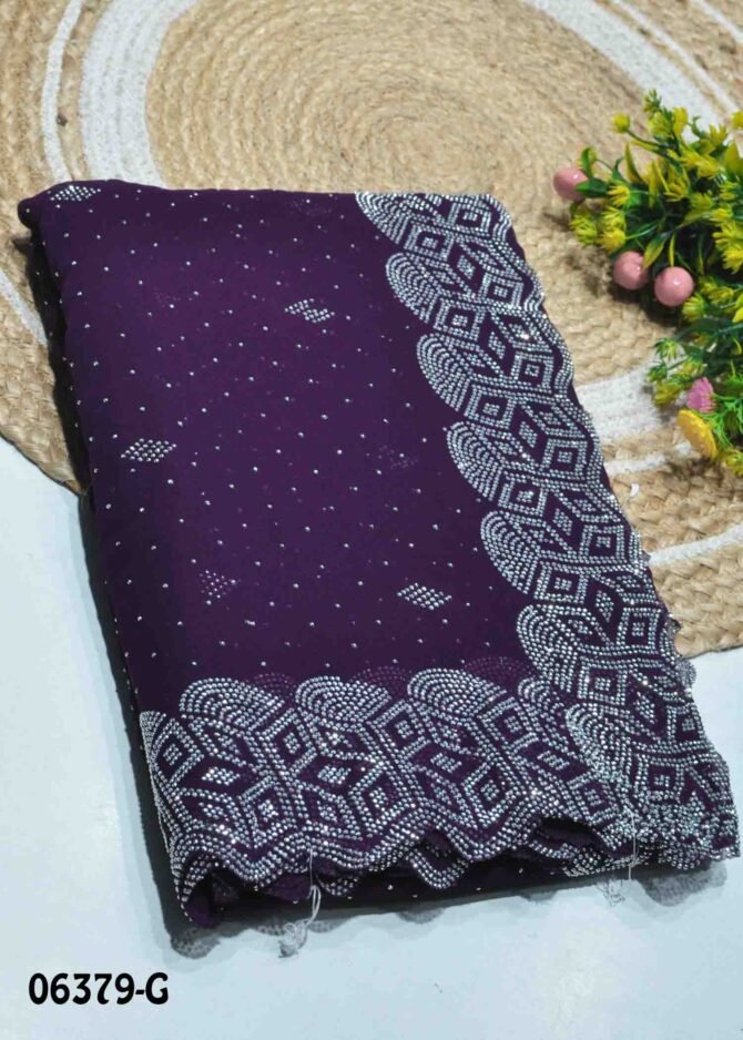 Desika -06379-G Plum Purple Color Heavy Stone Work Beautiful Georgette Saree CM1233964 [LR8B]