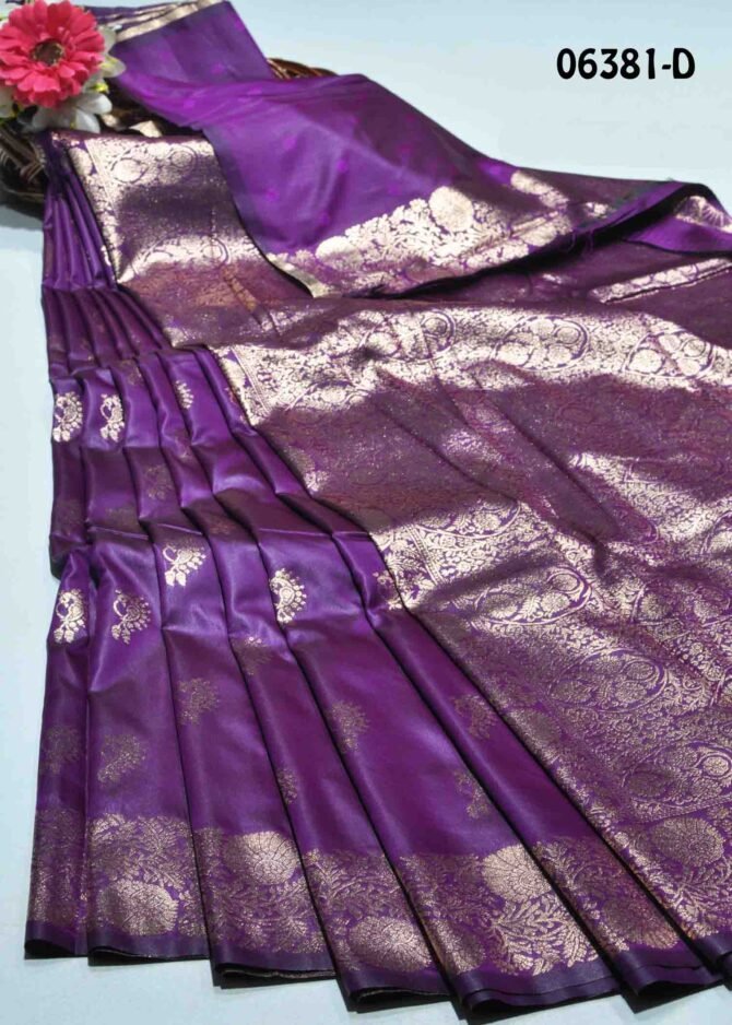 Dhruvika -06381-D Violet Color Brocade Printed Traditional Wear Banarasi Saree CM1238352 [LR8D]