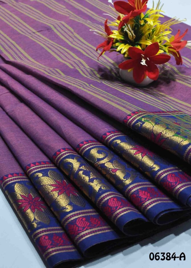 Yamuna -06384-A Berry Purple Color Traditional Look Chettinad Cotton Saree CM1240295 (LR8C)