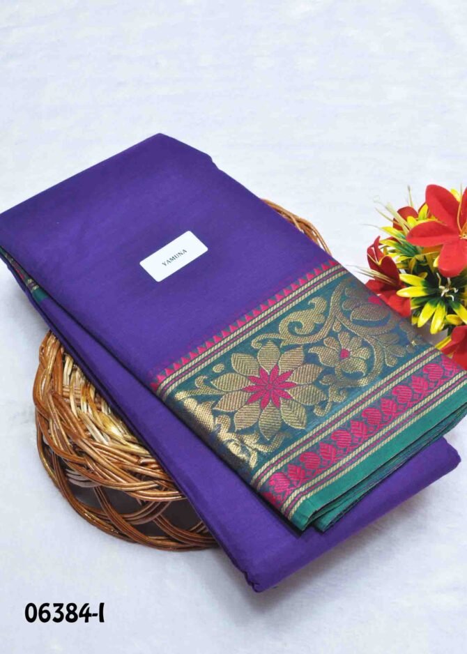 Ganga-06384-I Amethyst Violet Color Traditional Look Chettinad Cotton Saree CM1240295 (LR8C)