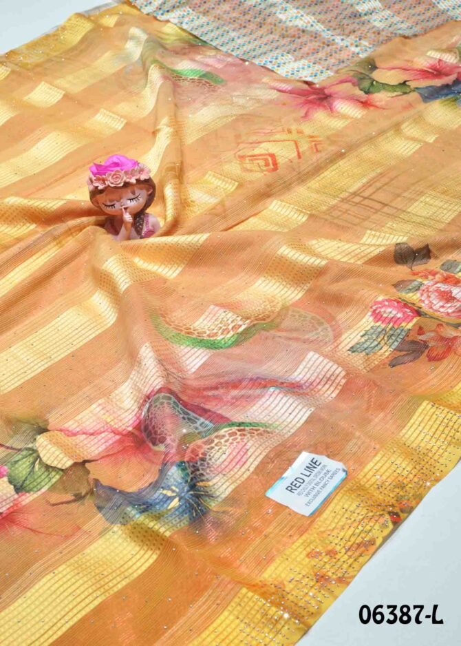 Shaliha -06387-L Yellow Color Beautiful Look Floral Printed Satin Line Soft Georgette Saree CM1230856 [LR9B]
