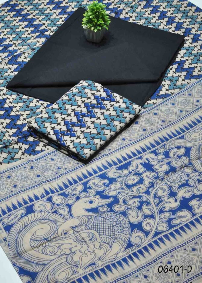 Kaviya - 06401-D Black Color Traditional Look South Cotton Salwar Material CM1210956 (RR2B)