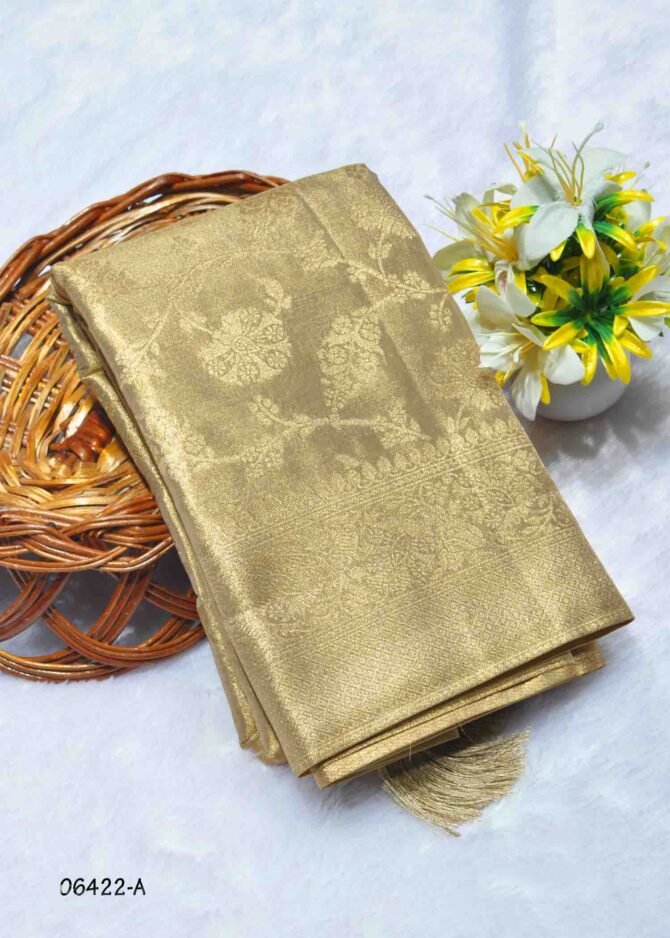 06422-A Golden Fancy Tissue sarees CM1228373 (RR7B)
