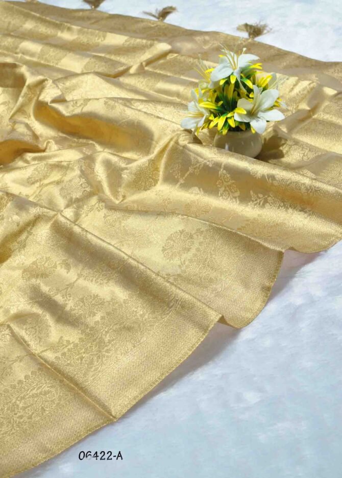 06422-A Golden Fancy Tissue sarees CM1228373 (RR7B)