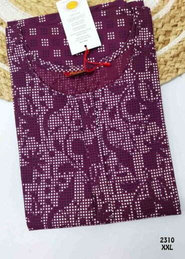 Aaghana -2310  [XXL]  Purple Color (Pranjul Brand) Cotton Readymade Pocket Nighty CM1235883 (LR2E)