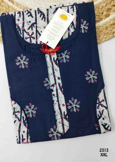 Aaghana -2313  [XXL]  LightGrey Color (Pranjul Brand) Cotton Readymade Pocket Nighty CM1235883 (LR2E)