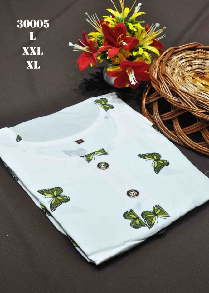 Anitha -30005 White Color Women's Rayon Fabric Printed Trendy Umbrella kurties CM1214097 [LR2C]