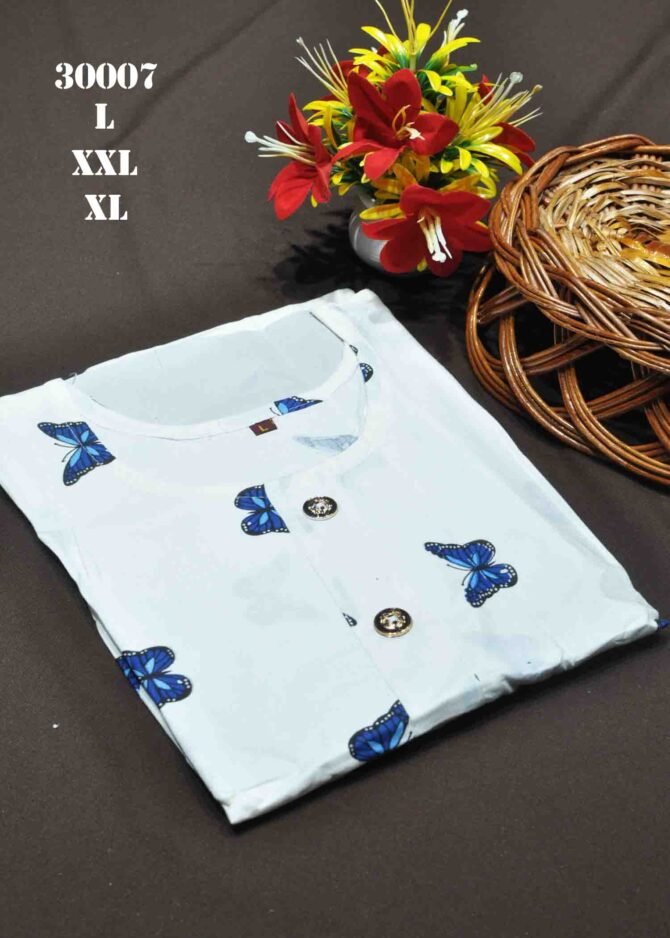 Anitha -30007 White Color Women's Rayon Fabric Printed Trendy Umbrella kurties CM1214097 [LR2C]