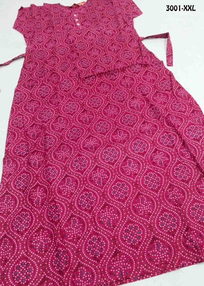 Shree-Ganesh - 3001-XXL  Cherry Pink Color Cotton Nighty Readymade CM1221268 (RR3B)