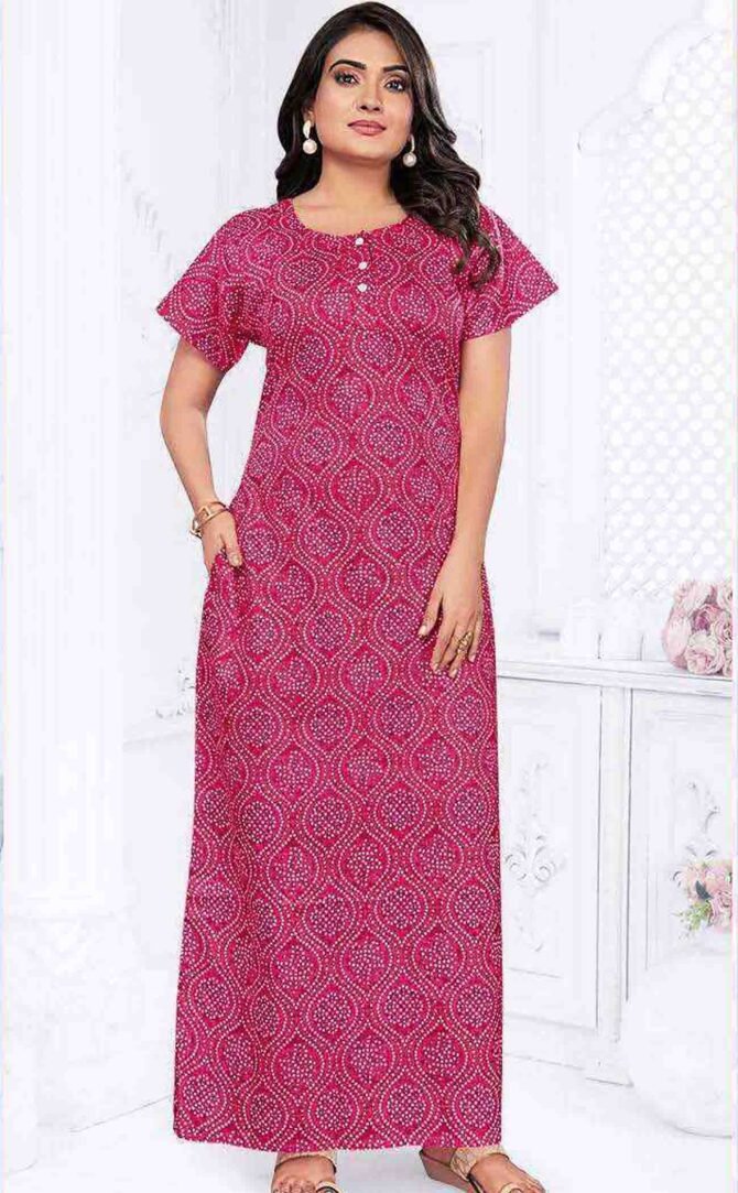 Shree-Ganesh - 3001-XXL  Cherry Pink Color Cotton Nighty Readymade CM1221268 (RR3B)
