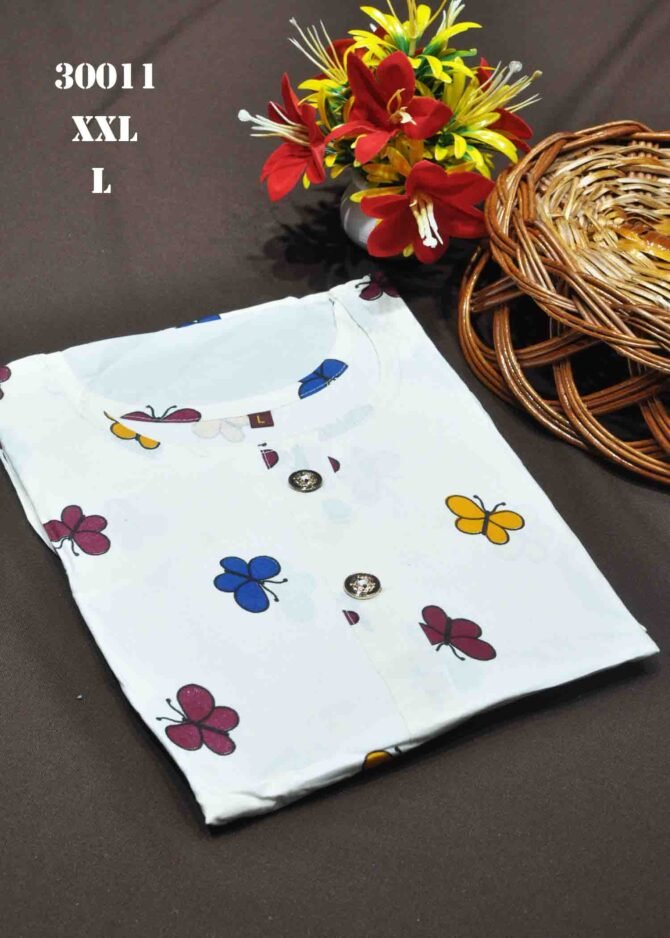 Anitha -30011 White Color Women's Rayon Fabric Printed Trendy Umbrella kurties CM1214097 [LR2C]