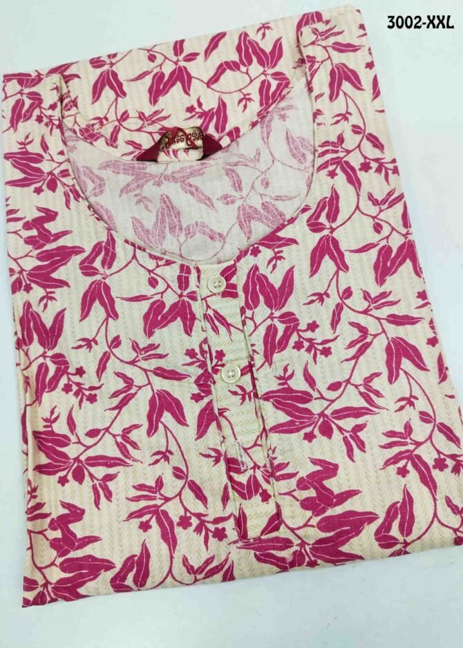 Shree-Ganesh - 3002-XXL  Cream Tan Color Cotton Nighty Readymade CM1221268 (RR3B)