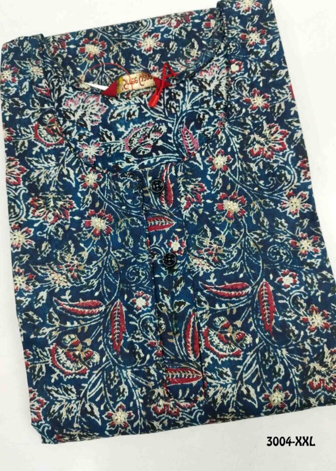 Shree-Ganesh - 3004-XXL  Peacock Blue Color Cotton Nighty Readymade CM1221268 (RR3B)