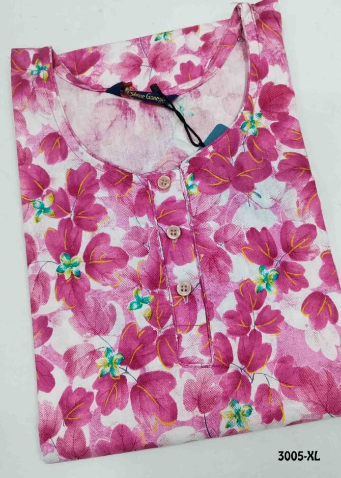 Shree-Ganesh - 3005-XL  Pink Color Cotton Nighty Readymade CM1221268 (RR3B)