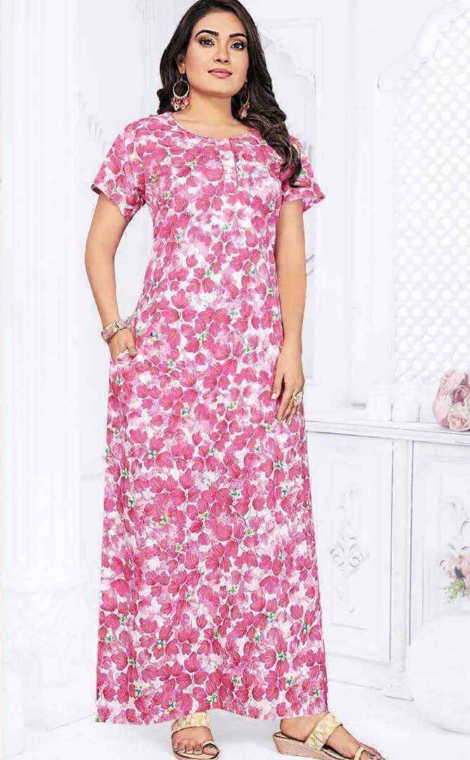 Shree-Ganesh - 3005-XL  Pink Color Cotton Nighty Readymade CM1221268 (RR3B)