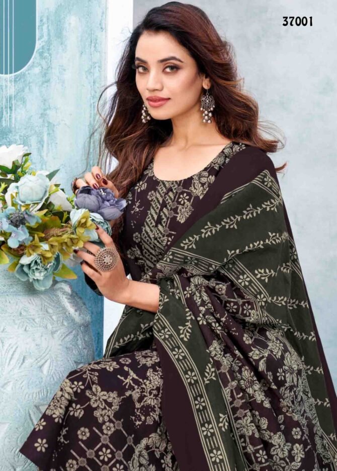 Balaji Cotton Kumkum Vol-37 - 37001   Ele Brown Color Cotton Salwar Material CM1226311 (RR1E)