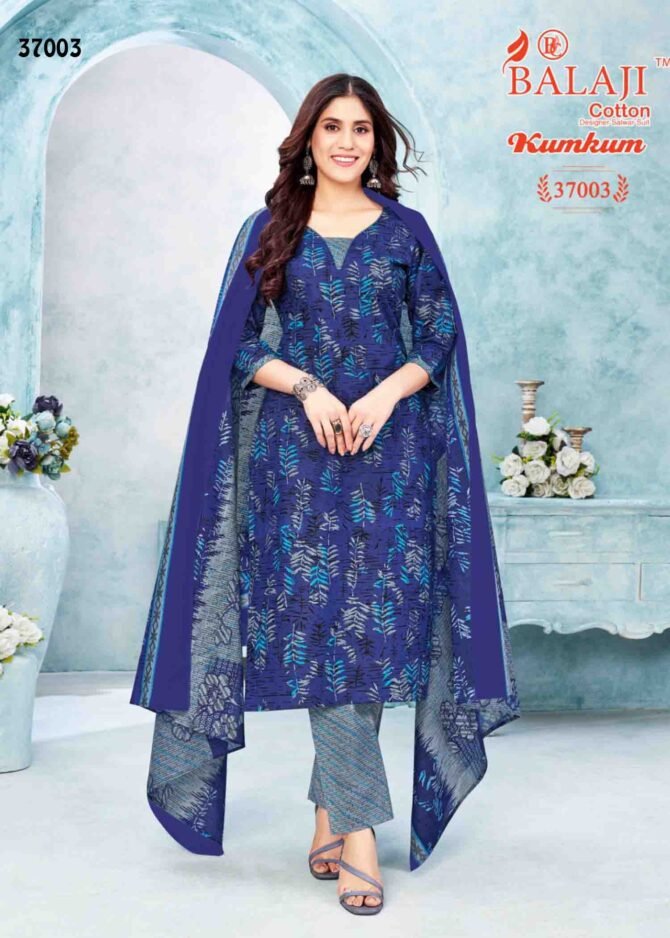 Balaji Cotton Kumkum Vol-37 - 37003   Yale Blue Color Cotton Salwar Material CM1226311 (RR1E)