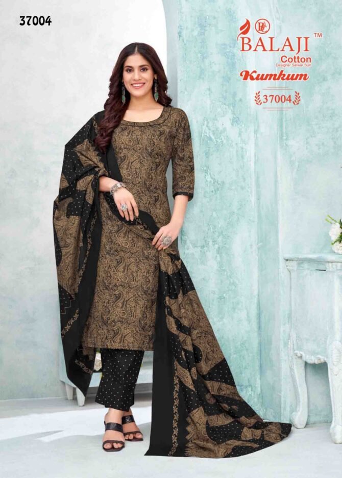 Balaji Cotton Kumkum Vol-37 - 37004   Chestnut Brown Color Cotton Salwar Material CM1226311 (RR1E)