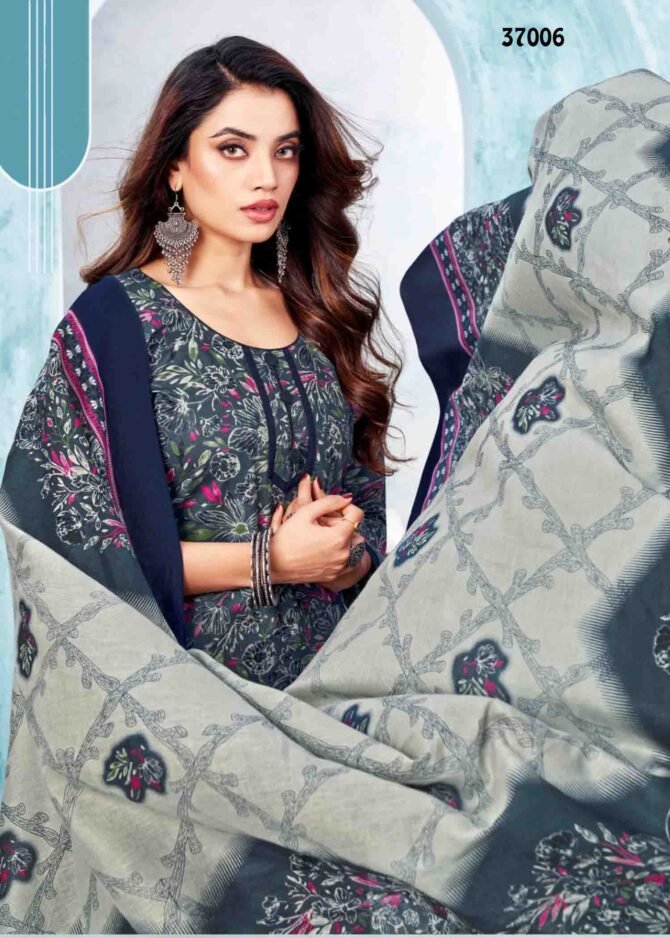 Balaji Cotton Kumkum Vol-37 - 37006   Slate Grey Color Cotton Salwar Material CM1226311 (RR1E)
