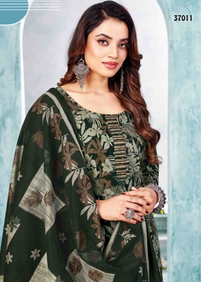 Balaji Cotton Kumkum Vol-37 - 37011   Emerald Green Color Cotton Salwar Material CM1226311 (RR1E)