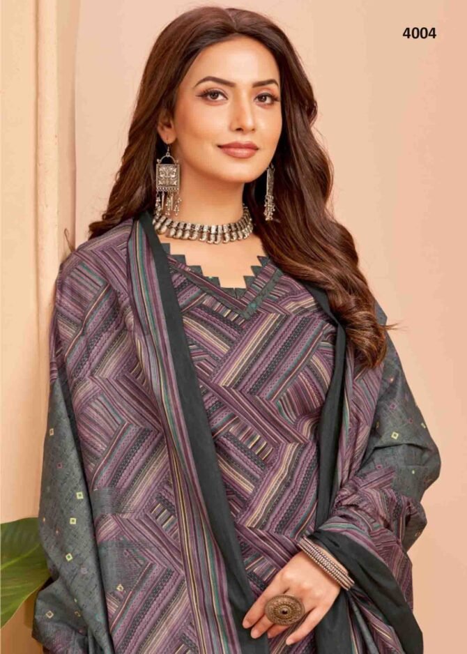 Balaji Trendy Cotton Vol-4  - 4004   Heather Purple Color Cotton Salwar Material CM1226309 (RR4B)