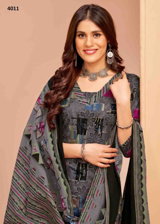 Balaji Trendy Cotton Vol-4  - 4011  Empirical Grey Color Cotton Salwar Material CM1226309 (RR4B)