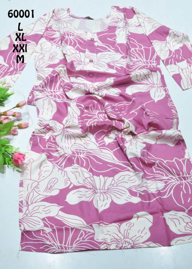 Poovizhi -60001 Dewberry Pink Color Women's Rayon Fabric Printed kurties CM1233318 [LR1B]