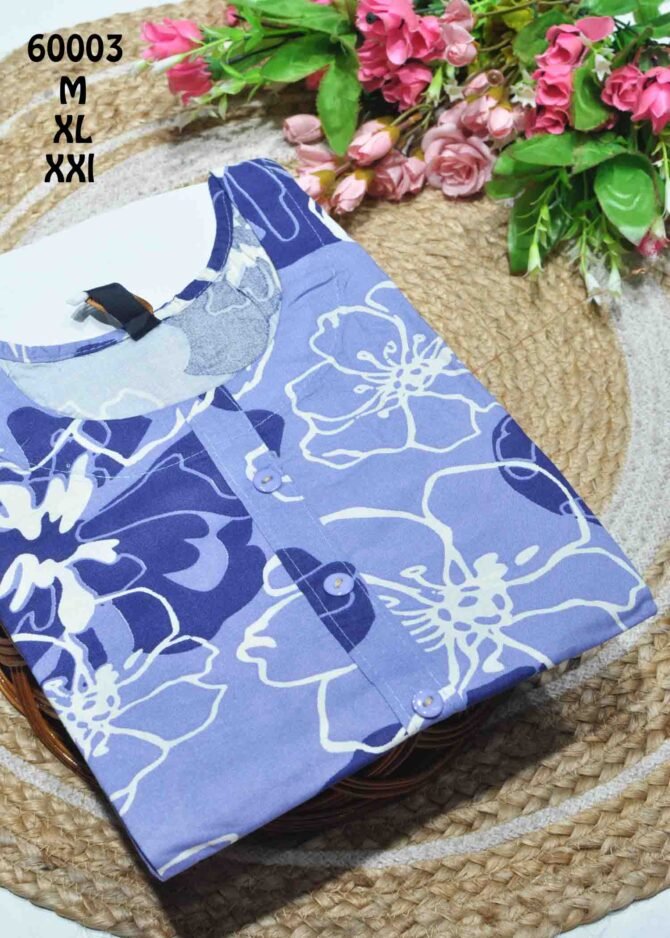 Poovizhi -60003 Blue Color Women's Rayon Fabric Printed kurties CM1233318 [LR1B]