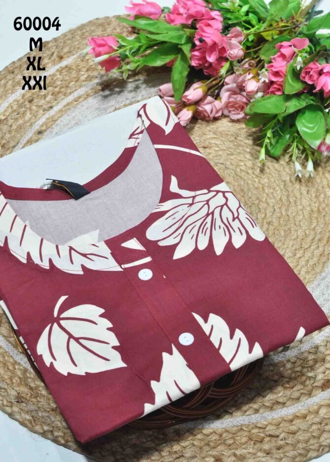Poovizhi -60004 Maroon Color Women's Rayon Fabric Printed kurties CM1233318 [LR1B]