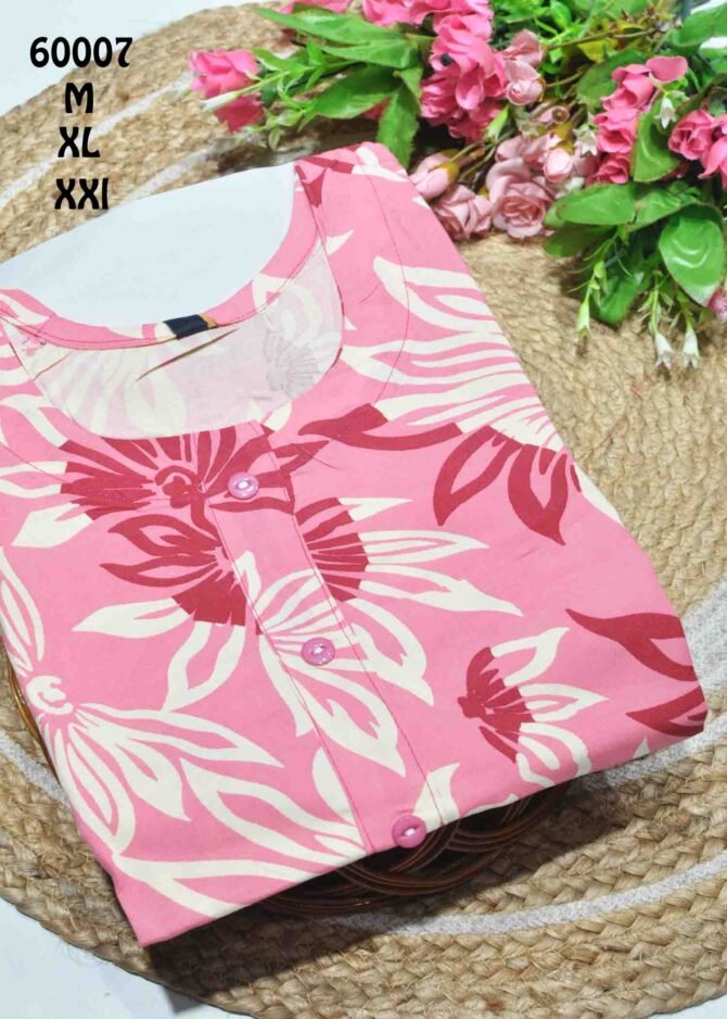 Poovizhi -60007 Light Pink Color Women's Rayon Fabric Printed kurties CM1233318 [LR1B]