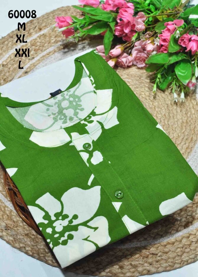 Poovizhi -60008 Green Color Women's Rayon Fabric Printed kurties CM1233318 [LR1B]
