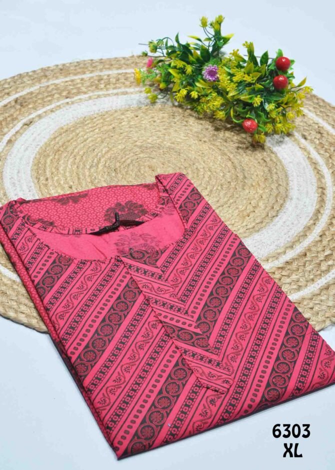 Pranjul -6303-XL  Pink Color Cotton Nighty Readymade CM1235883 (LR3B)