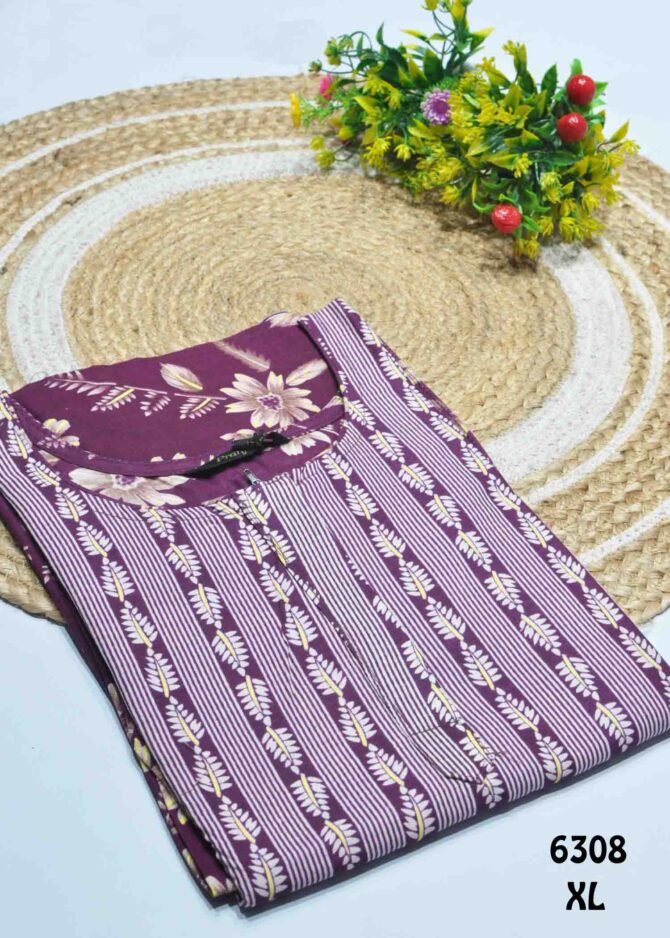 Pranjul -6308-XL  Purple Color Cotton Nighty Readymade CM1235883 (LR3B)