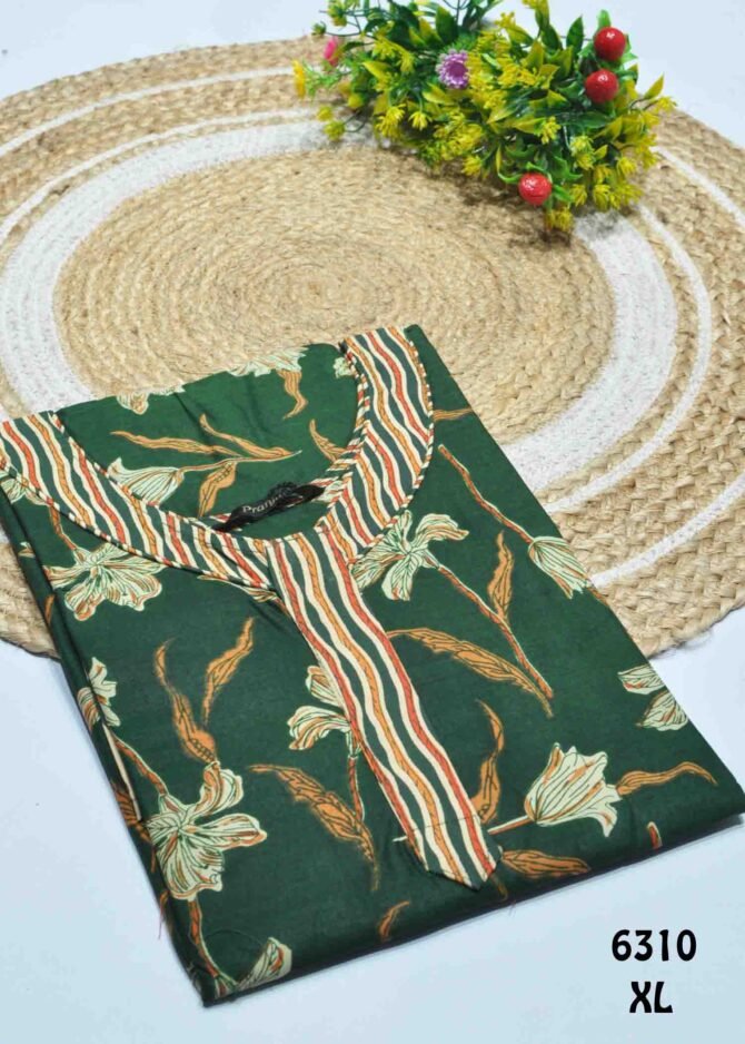Pranjul -6310-XL  DarkGreen Color Cotton Nighty Readymade CM1235883 (LR3B)