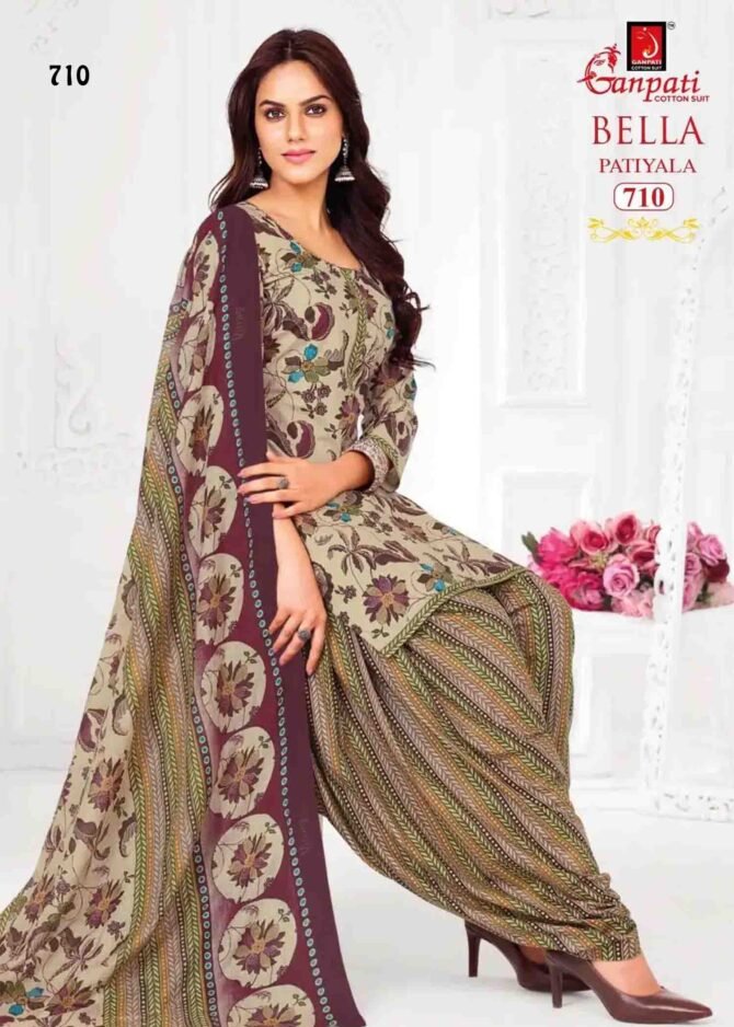 Ganpati Bella Patiyala Vol-07 - 710   Clay Grey Color Cotton Salwar Material CM1234420 (LR1D)