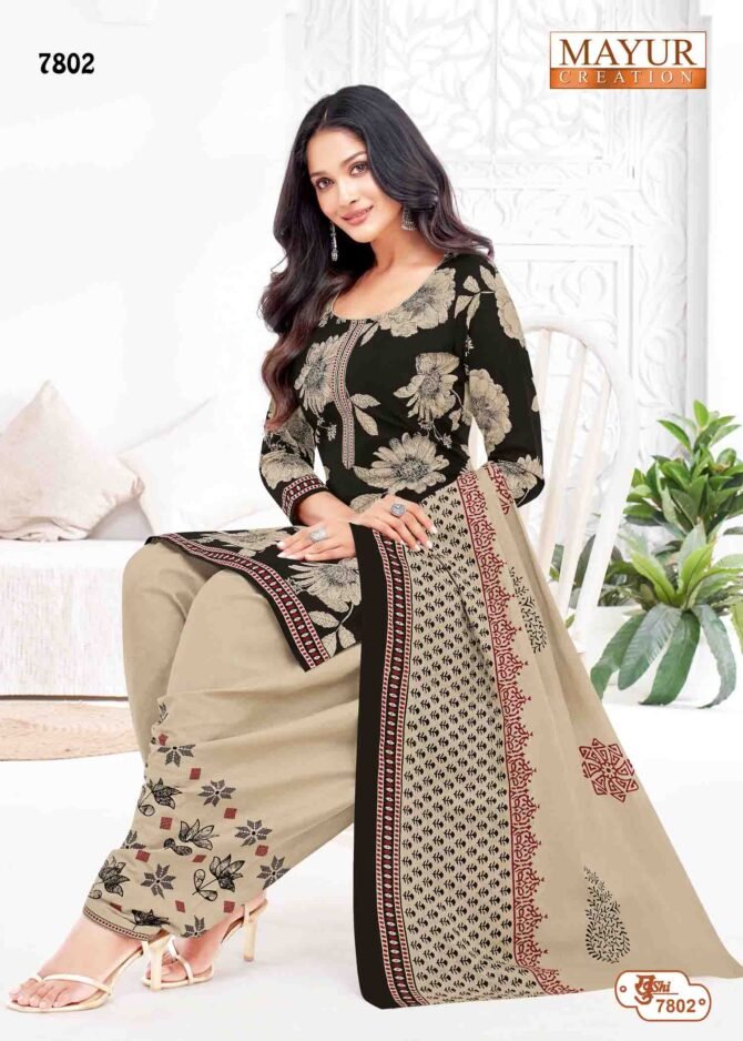 Mayur Kushi Vol-78 - 7802   Black Color Cotton Salwar Material CM1222319 (RR1D)